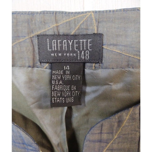 Lafayette 148 WM 14 Vest Linen Blend Grey/Blue Hidden Button Closure Made in USA - Picture 2 of 7